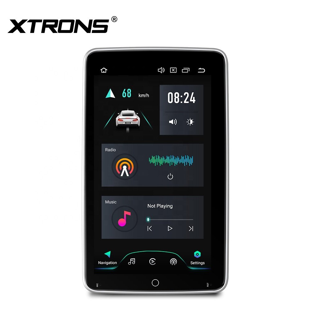 XTRONS 10.1" Rotatable QLED Car Screen Android 14 Universal Single Din Car Stereo Carplay Android Auto 4G LTE Car Radio