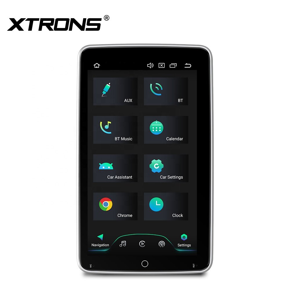XTRONS 10.1" Rotatable QLED Car Screen Android 14 Universal Single Din Car Stereo Carplay Android Auto 4G LTE Car Radio