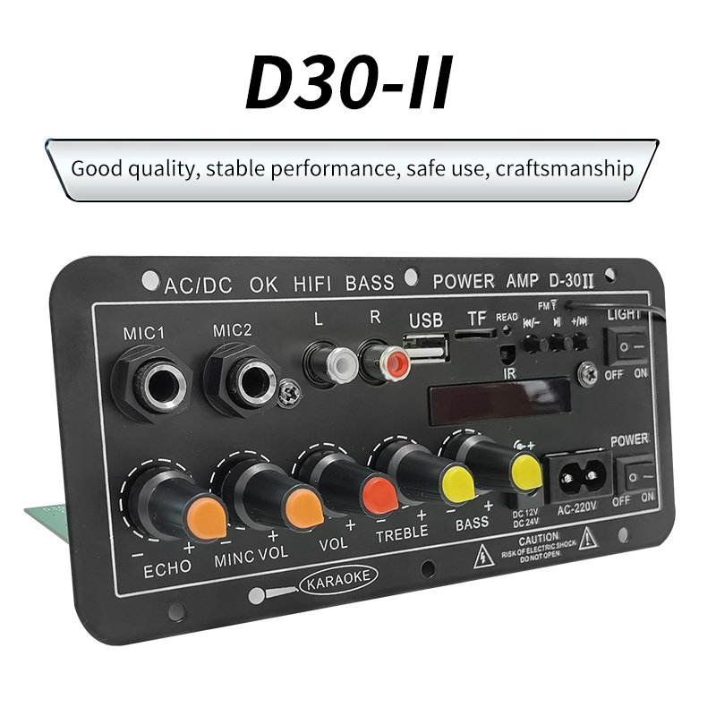 Support Custom 12V 24V 220V Subwoofer HI-FI Bass Power Amp USB Remote Control Car High Power D30 Amplifier Board with Display