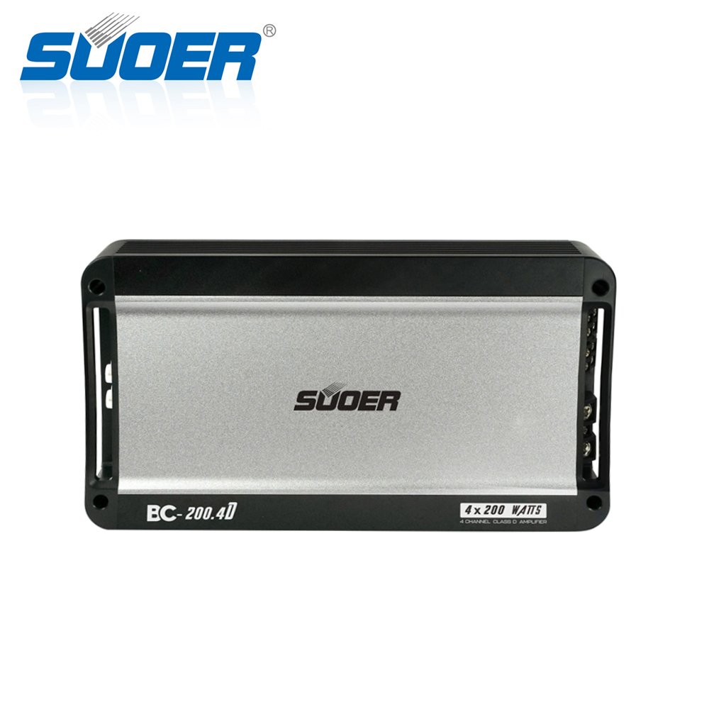 Suoer BC-200.4 12v Amplifier 4 Ch 200 Watts Rms Power Max Power Class AB Amplifier Car