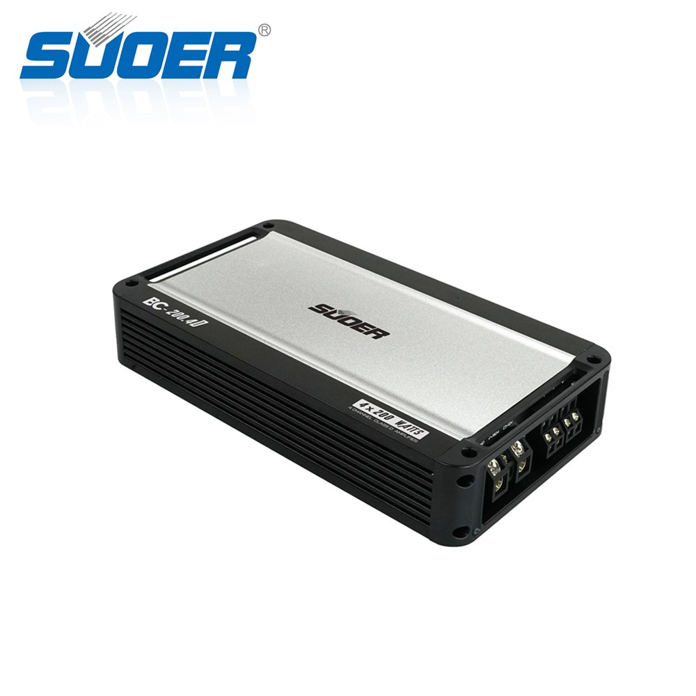 Suoer BC-200.4 12v Amplifier 4 Ch 200 Watts Rms Power Max Power Class AB Amplifier Car