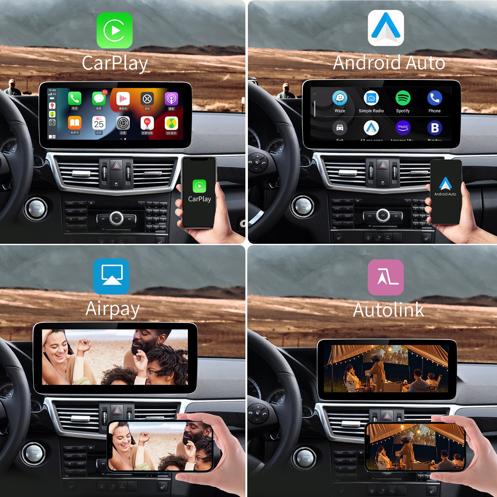 AUTOABC 12.3'' Linux Screen for Mercedes Benz NTG4.0 NTG4.5 Wireless Carplay Android Auto Head Unit GLA CLA GLC W204 W212 W176