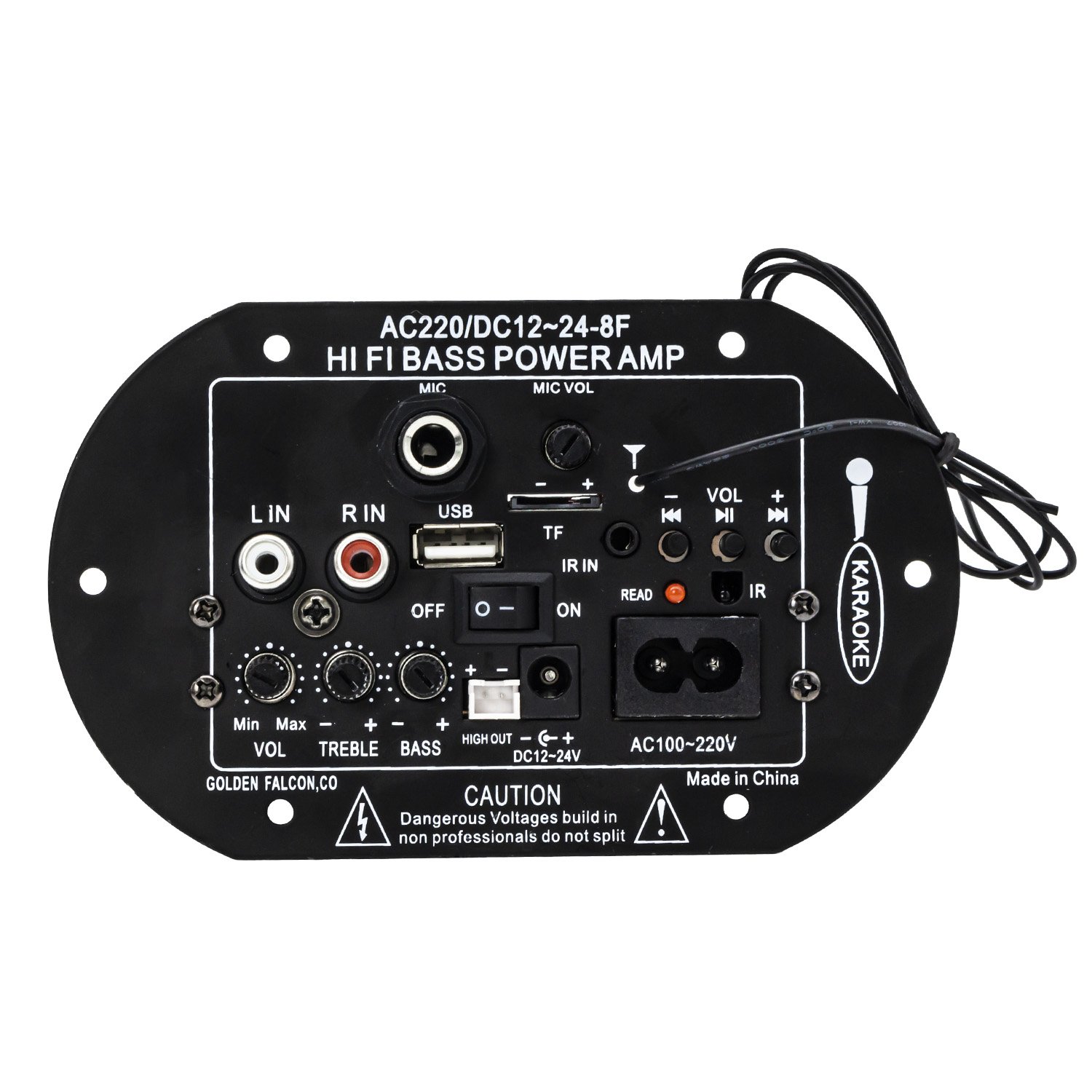 12V/24V 220V Digital Amplifier Board TDA2009 HIFI Bass Power Amplifier Subwoofer Single Microphone AMP Car Audio Amplifier