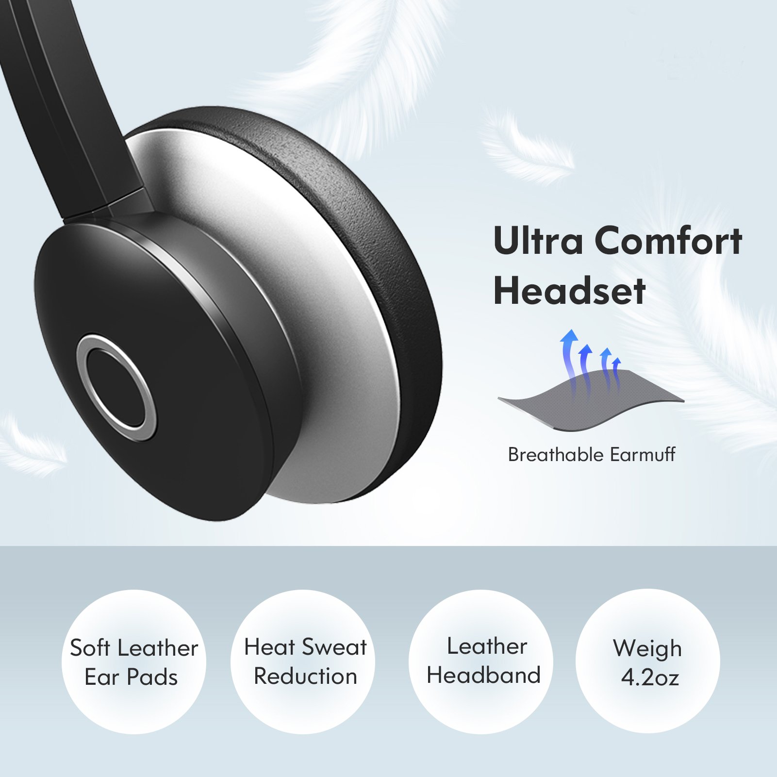 Wired USB headset office computer headset headband headset with microphone and noise cancelling microphone