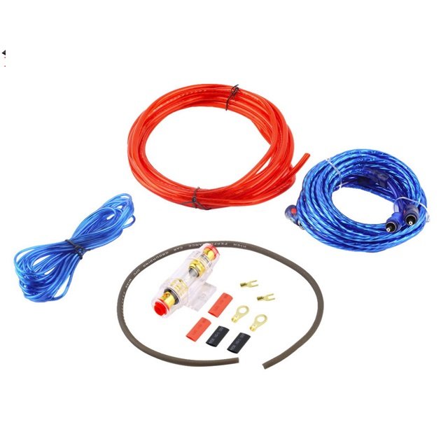 Hot Sale Subwoofer Amp Rca Power Cable and Fuse Holder Set 1500w Car Amplifier Install Wiring Kit