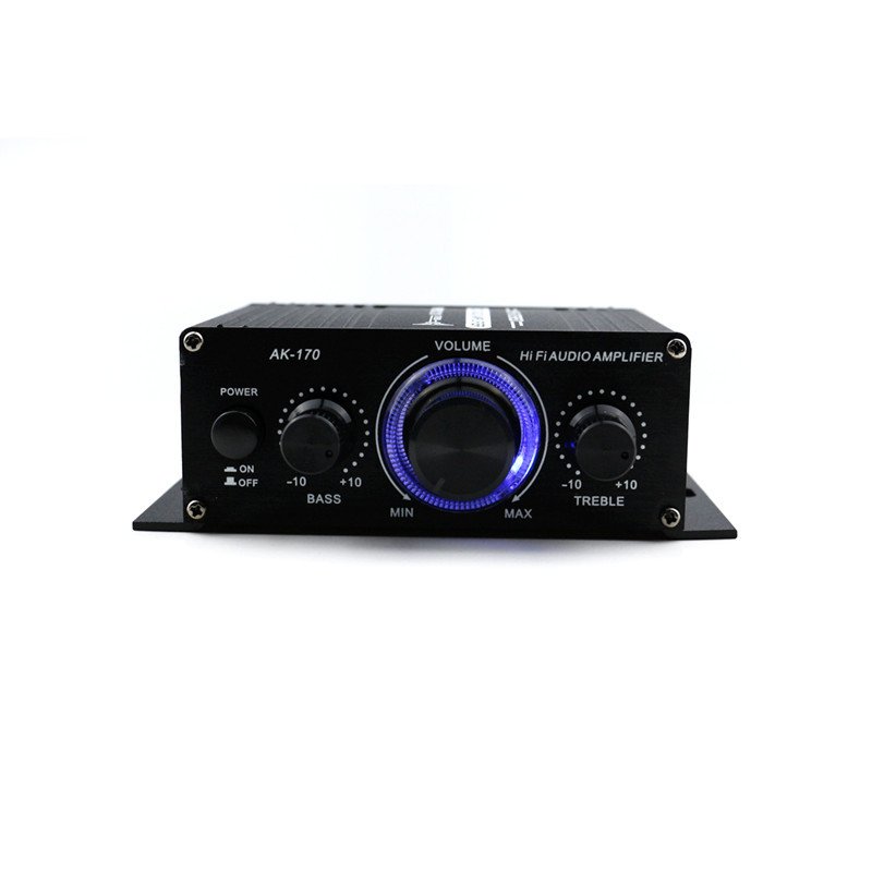 HIFI Power Amplifier Car Home Theater Digital Power Audio for Speaker Treble Bass Control FM USB AK170 400W