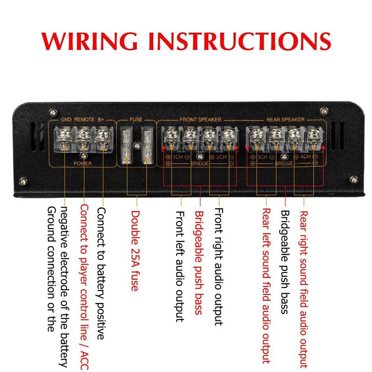 Factory Car Audio Power Amplifier 12V Class AB Car Amplifier 4-channel(GM-D9500F)