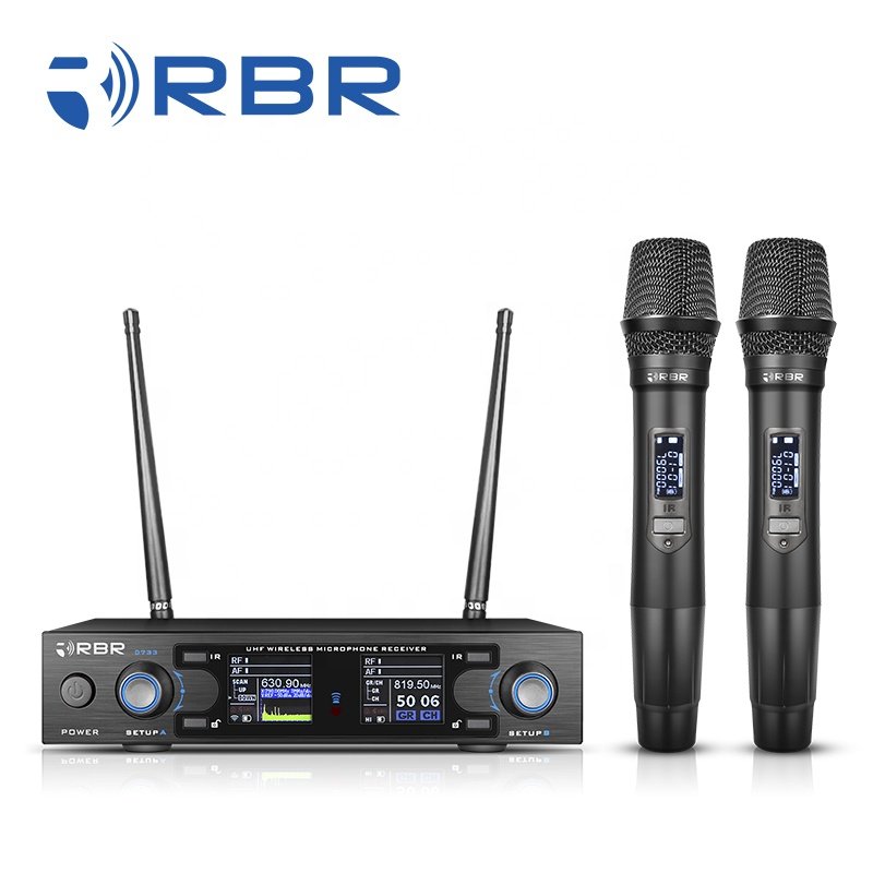 Rechargeable Handheld Design d733 Digital Professional UHF Wireless Microphone Mic System
