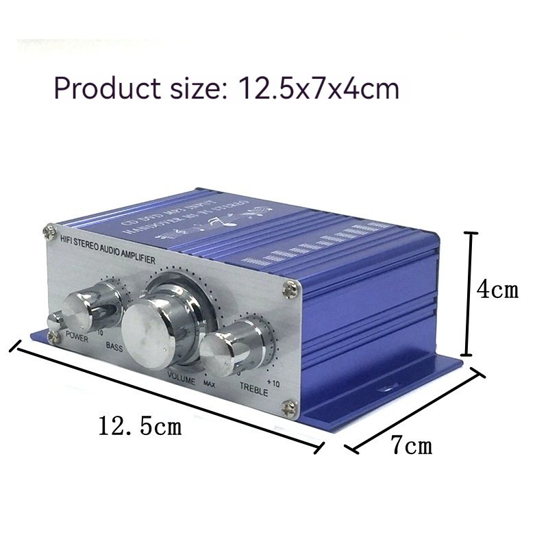 HY 2001 Hi-Fi 12V Mini Car Stereo Amplifier 2-Channel Auto Audio Digital Amplifier Equalizers Class AB Class B Combination KTV