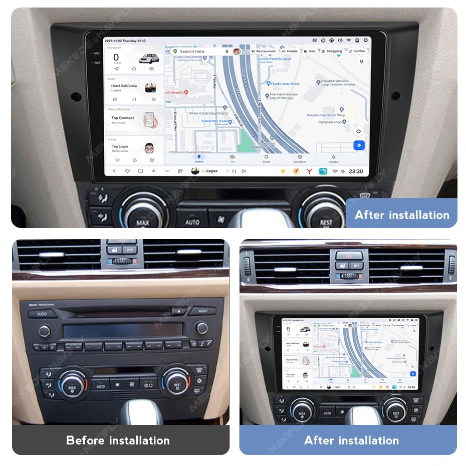 MEKEDE Android Car Radio for Car Stereo Auto Radio DUDU 2K Touch Screen 12+512GB 7870 System for BMW E90