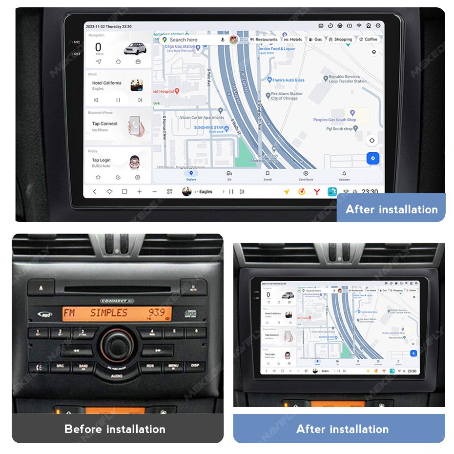 MEKEDE Android Car Stereo Car Video Car Multimedia DUDU 2K Touch Screen 12+512GB System7870 DSP7739 for FiatStilo2010
