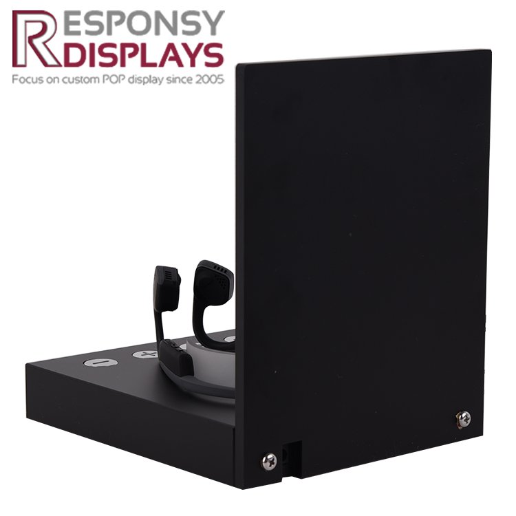 Open-Ear Wireless Bone Conduction Acrylic Metal Wood Sports Headphones Display Stand for Consumer Electronics