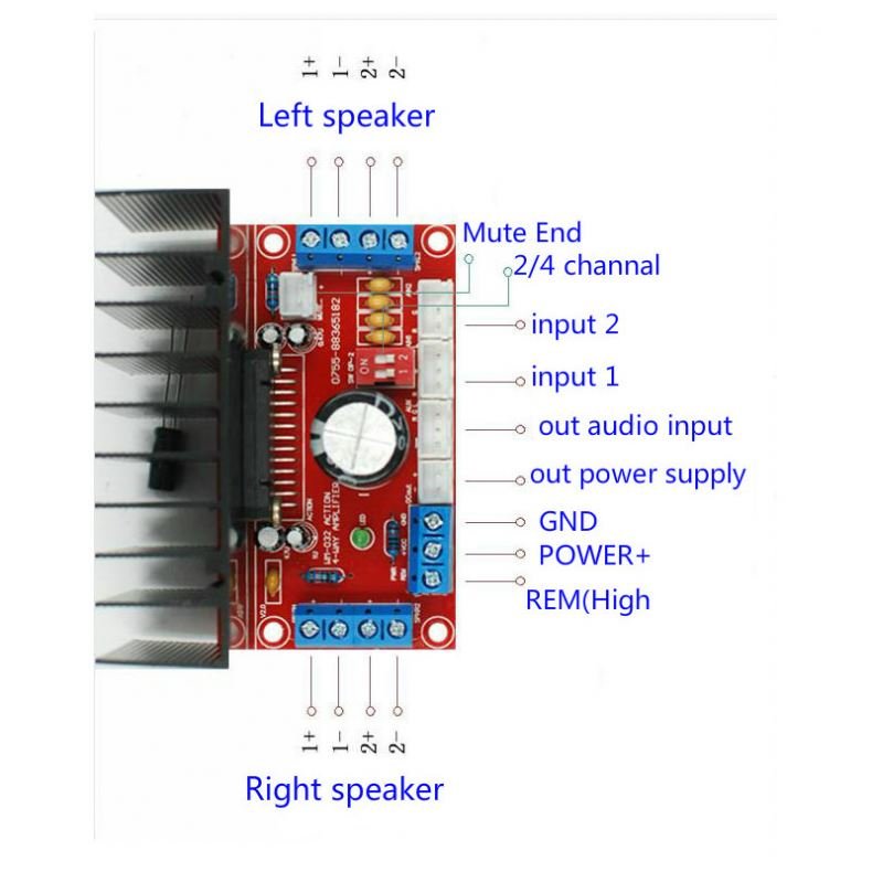 4X50W DC12-18V TDA7850 Car Audio Amplifier Board Fever MOSFET HIFI 4 Channel Car Amplifier Board
