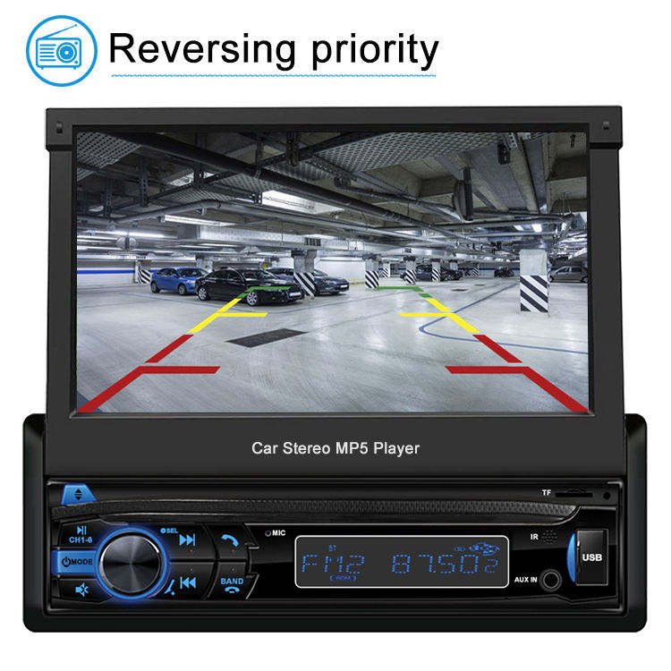 Carplay 1 DIN 7 Digital 7-inch Automatic Retractable Car Player 1 DIN Car TV LCD MP5 Player Rearview Mirror Car Video Monitor