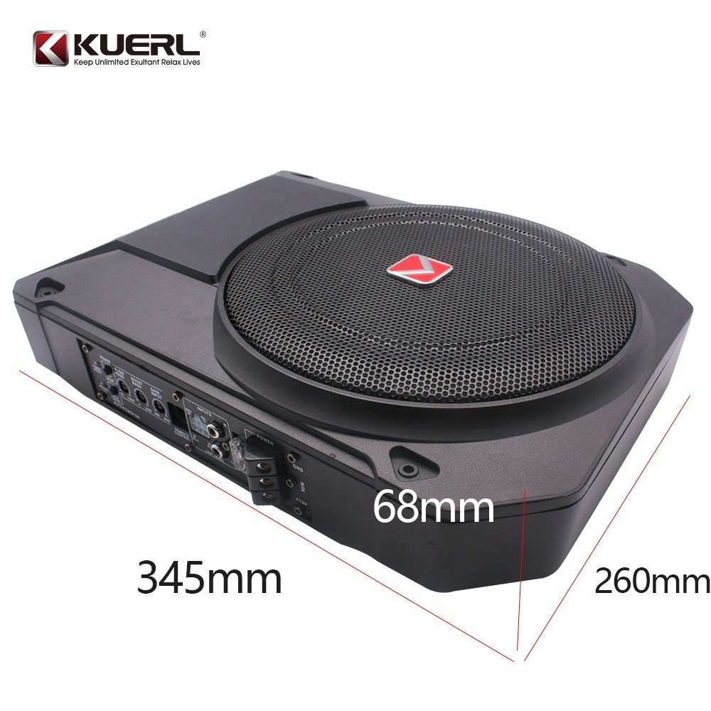 Wholesale New Design 10 Inch 800W Under Seat Auto Audio Subwoofer Modified 12V Big Power Amplifier Slim Car Subwoofer