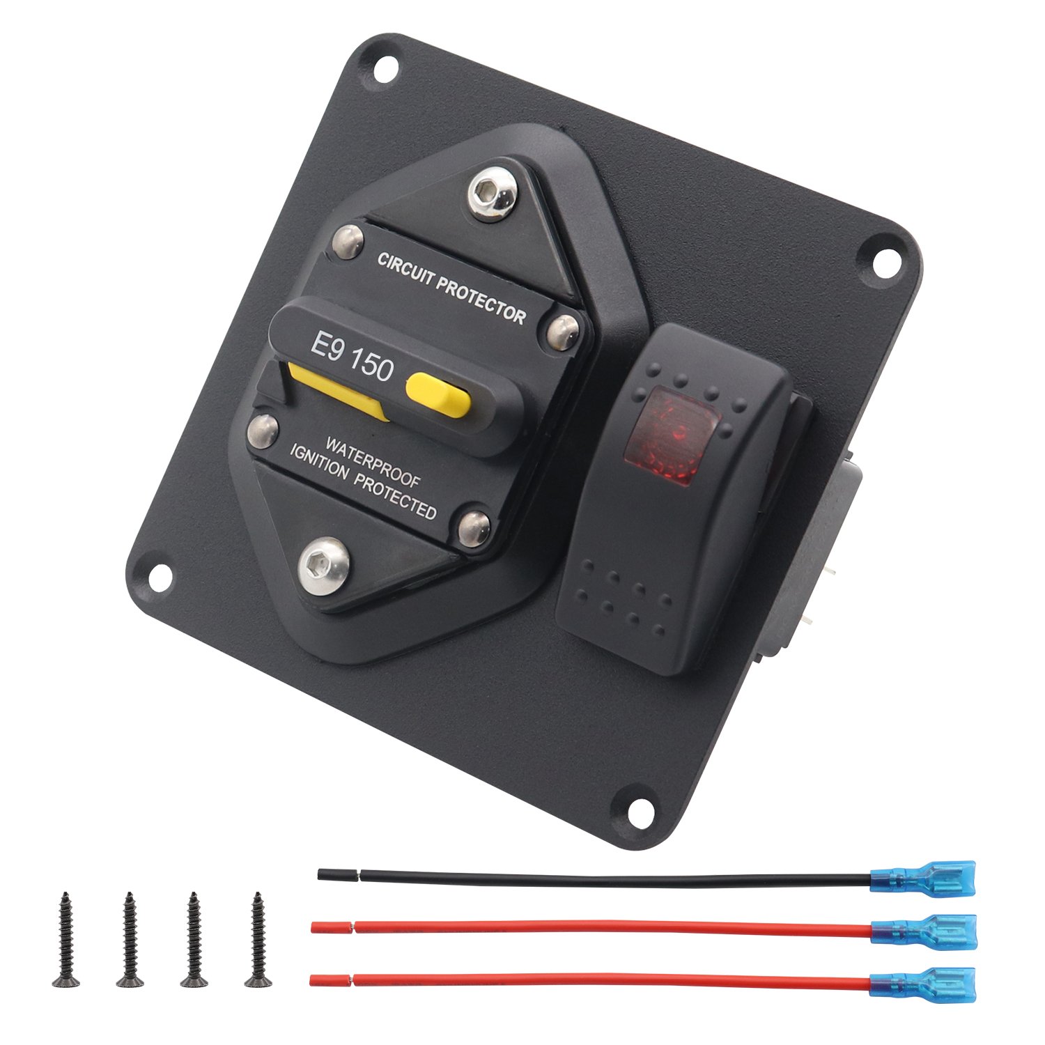 RV Boat E9 Waterproof Circuit Breaker Resettable 1/4" Studs Ignition Protected for Battery or DC Sound Amplifier System, 200A