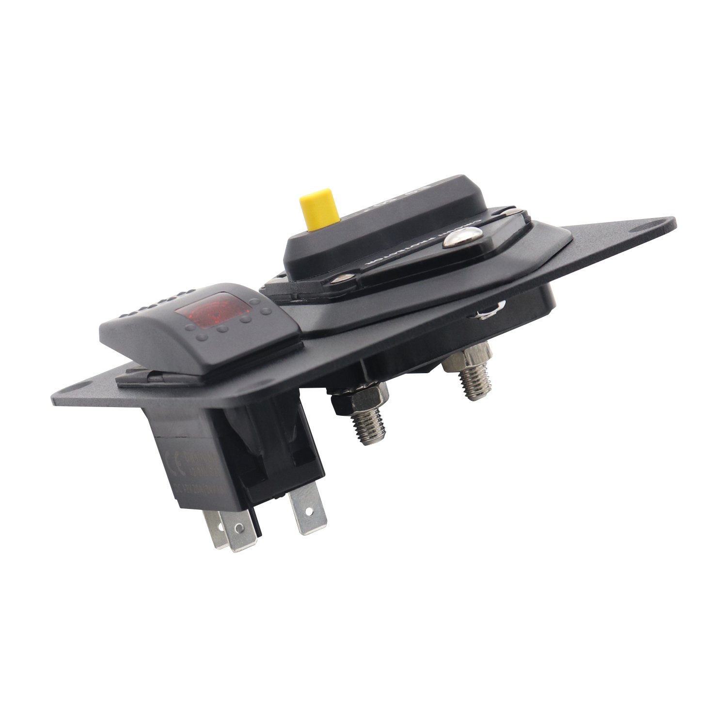RV Boat E9 Waterproof Circuit Breaker Resettable 1/4" Studs Ignition Protected for Battery or DC Sound Amplifier System, 200A