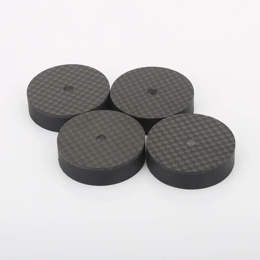 Custom 3K Carbon Fiber Speaker Stand Feet Pad Damping Pad for Amplifier Stand HIFI Shock Absorbers and Speaker with Spike Audio