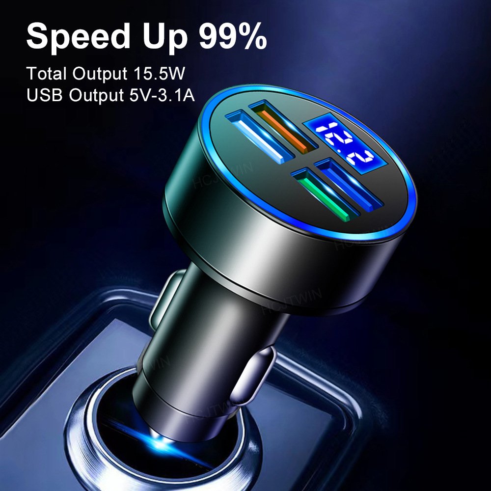 High Quality Electronic Car Accessories USB Charger 4 in 1 Fast Car Charger for iphone and samsung