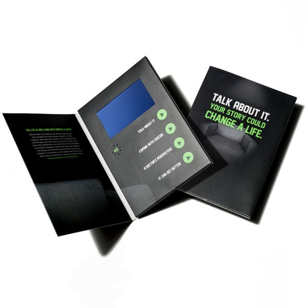 Wholesale Custom Video Brochure 2.4\" 4.3\" 5\" 7\" 10.1\"LCD Screen Video Greeting Card for advertising