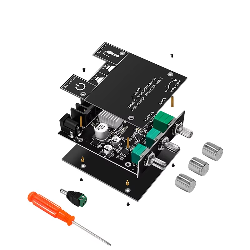 ZK-502MT 2.0 Stereo Power Amplifier Bluetooths Audio Digital HIFI Power Amplifier Board Module Bass Treble Amplifier ZK-502MT
