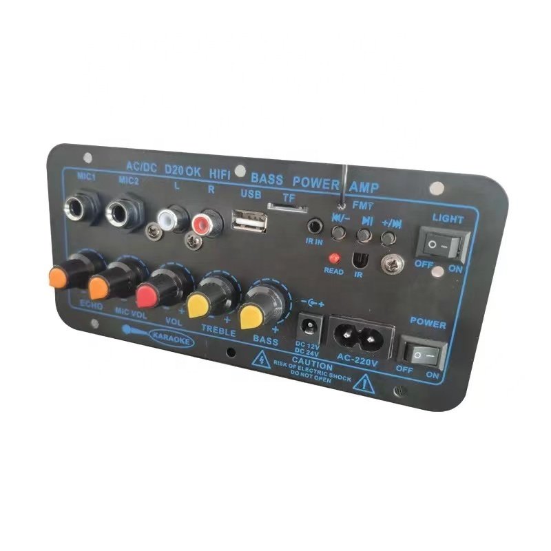 60-200W 12 Inch Subwoofer Audio Board Amplifier Circuit SB FM Radio TF Player Dual Microphone Car Subwoofer and Amplifier Combo