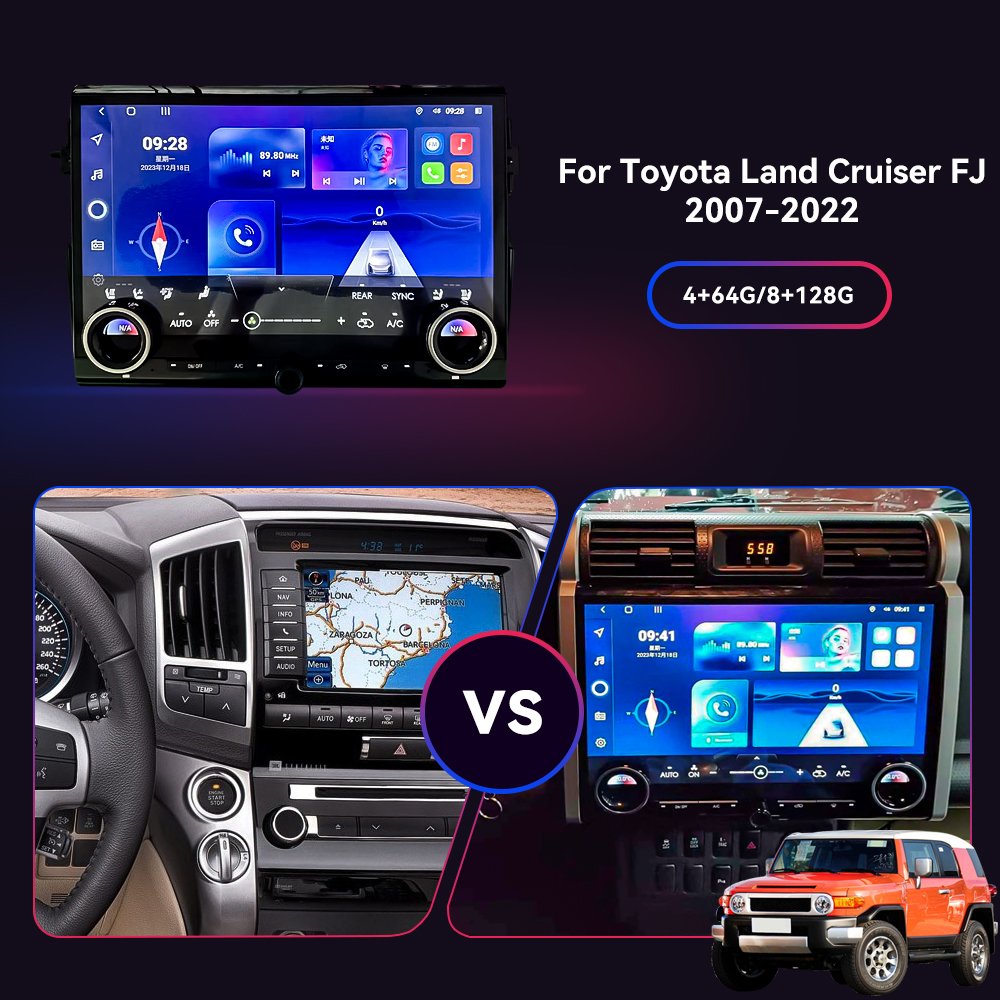15" Android 13 Car Radio for Toyota Land Cruiser FJ 2007-2022 DSP Carplay Stereo Multimedia Video GPS