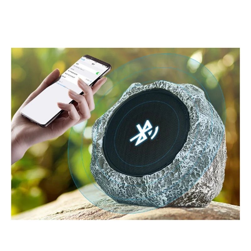 Solar Stone Bluetooth Speaker Outdoor Garden Waterproof Audio Simulation Stone Lawn High Fidelity Stereo Portable Subwoofer