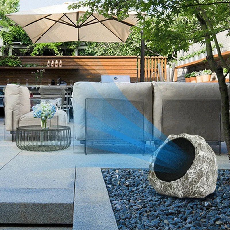 Solar Stone Bluetooth Speaker Outdoor Garden Waterproof Audio Simulation Stone Lawn High Fidelity Stereo Portable Subwoofer