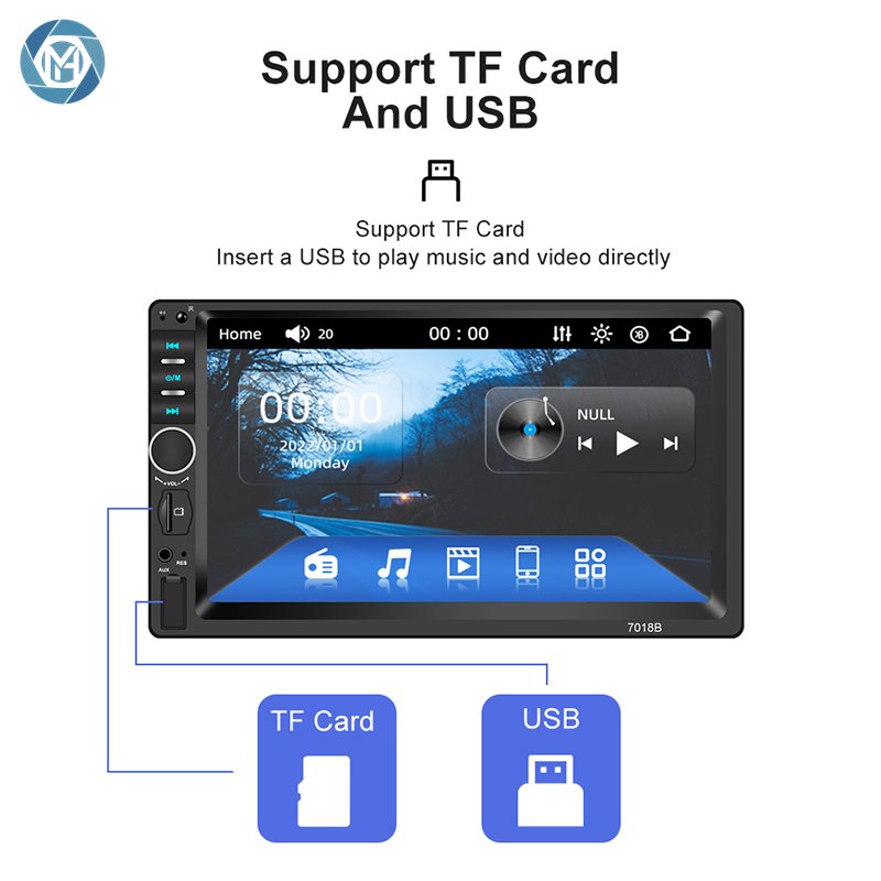 7018b Hot Sale 7 Inch 2 Din Car Multimedia Radio Stereo With Mirror Link Bt Aux Car Stereo Fm Audio Car Radio