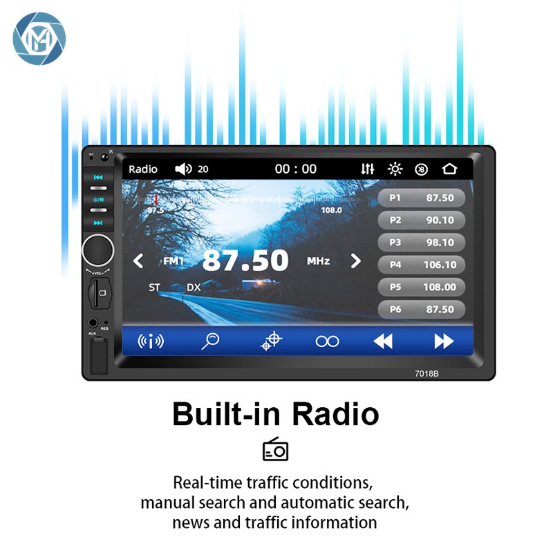 7018b Hot Sale 7 Inch 2 Din Car Multimedia Radio Stereo With Mirror Link Bt Aux Car Stereo Fm Audio Car Radio
