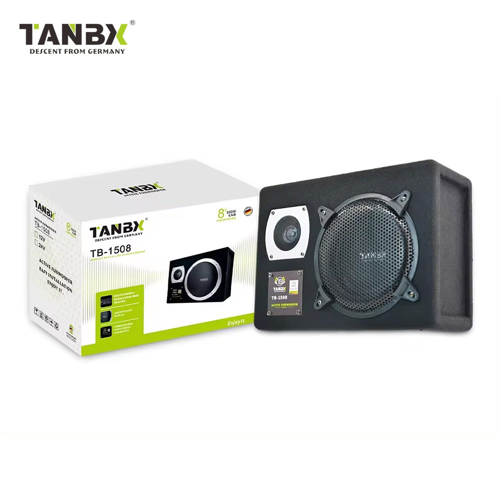 Competitive Price Car Audio Slim Active Subwoofer with Amplifier 8 Inch Compact Car Bass with Tweeter TB-1508