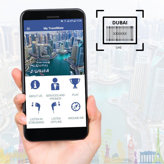 New products 2024 Emirate Dubai city Wireless Travel Headphones app with 20 audio content guide for Accommodation Facilities