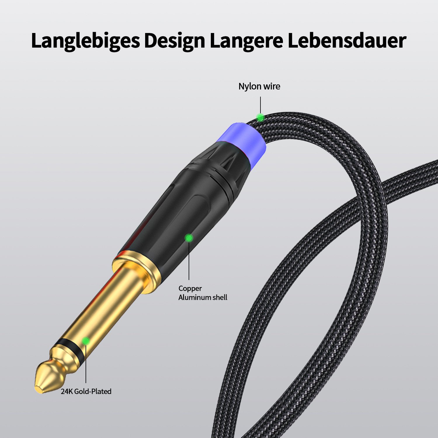 1m Type c to Dual 6.35mm Audio Cable Usb C to Dual 6.35mm 1/4 Inch Male TS Mono Interconnect Aux Gold Plated Adapter Cable