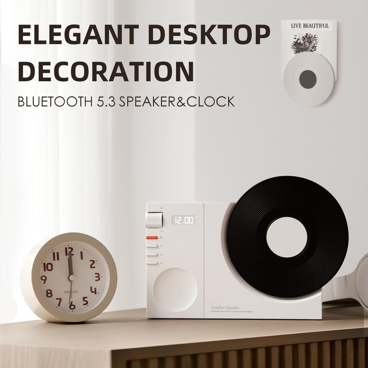 SHKL Wholesale Portable Wireless Speaker Turntable Round Gramophone Colorful Music Studio Light Smart Gaming Party Outdoor Sport