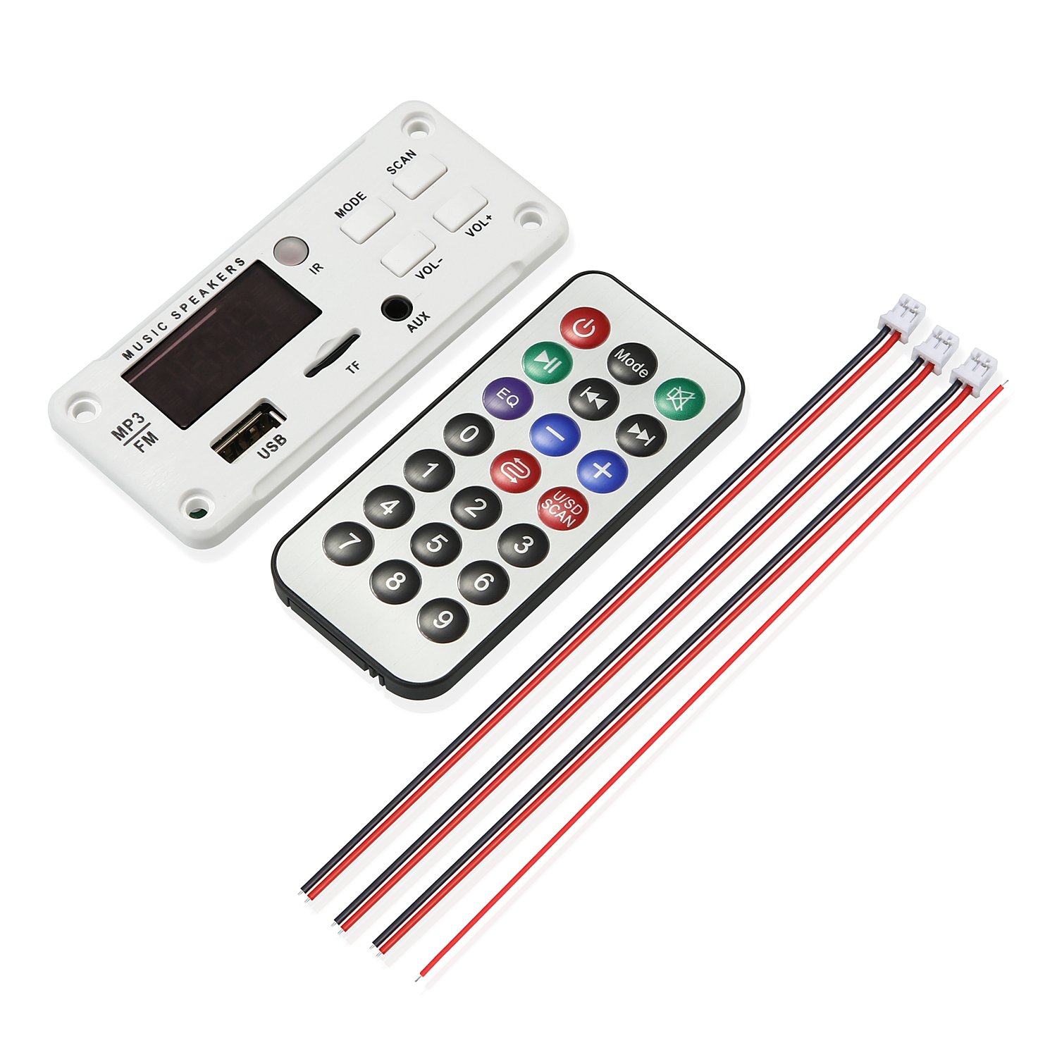 50W Mini Amplifier with Bluetooth MP3 WMA Decoder 9V-12V 6.5mm Microphone FM Radio TF USB Car Audio Music Player Handsfree Cars