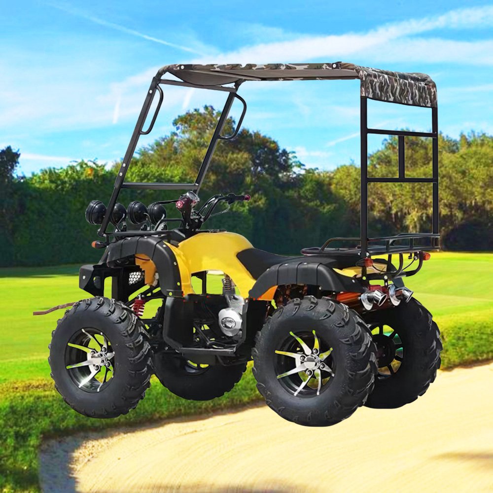 Wholesale ATV Style Gas Golf Cart with Audio 1-2 person SUPER ATV golf Cart for Young Man Adult Gas ATV Gas Golf Cart