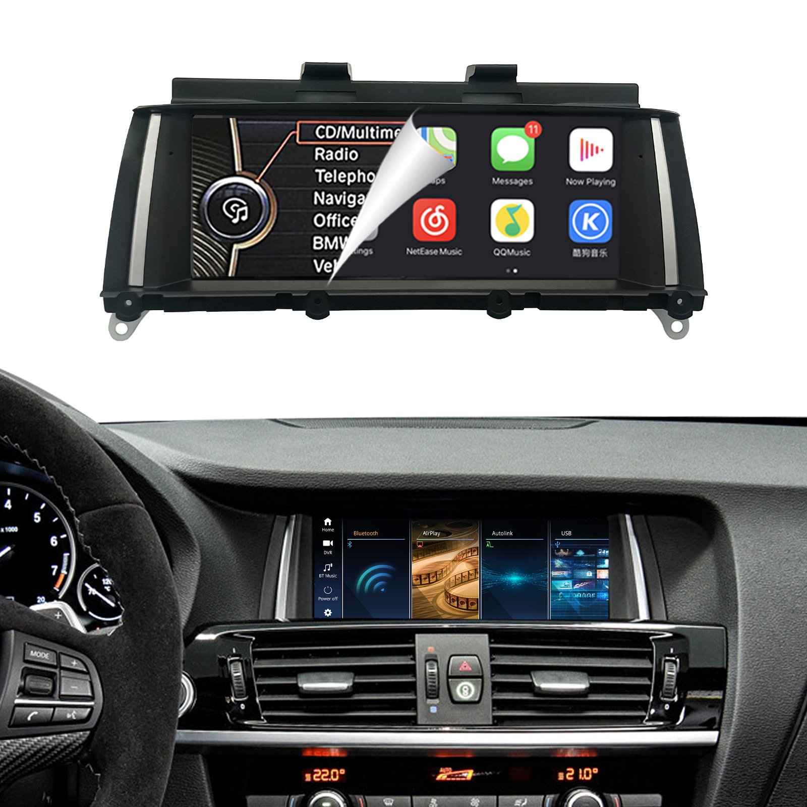 8.9'' 1920*720 Touch Screen Wireless Carplay for BMW X3 Series F25 X4 Series F26 2010-2017 Car Multimedia Autoradio Head Unit
