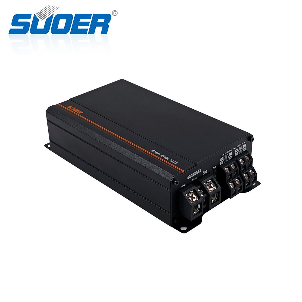Suoer CU-60.4 Europe Hot Sale Car Audio Amplifier 60 Watts Mini Size Auto Amplifier for Car