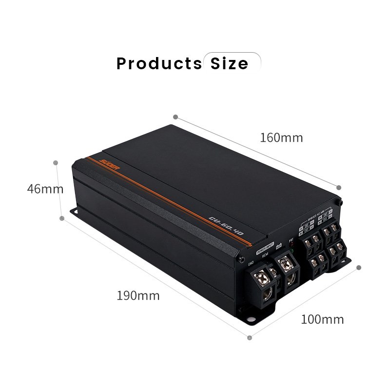 Suoer CU-60.4 Europe Hot Sale Car Audio Amplifier 60 Watts Mini Size Auto Amplifier for Car