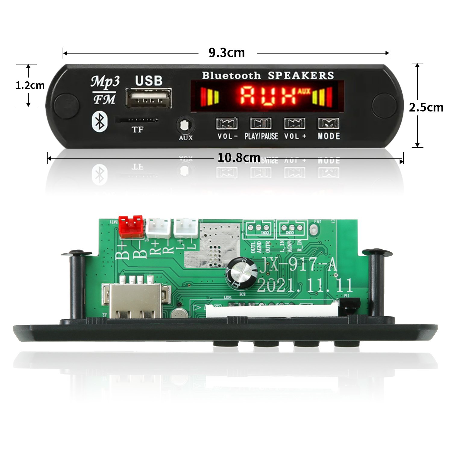 2*25W 50W Amplifier 12V MP3 Player Decoder Board Bluetooth 5.0 Car FM Radio Module TF USB AUX WMA Player Handsfree Card Wireless