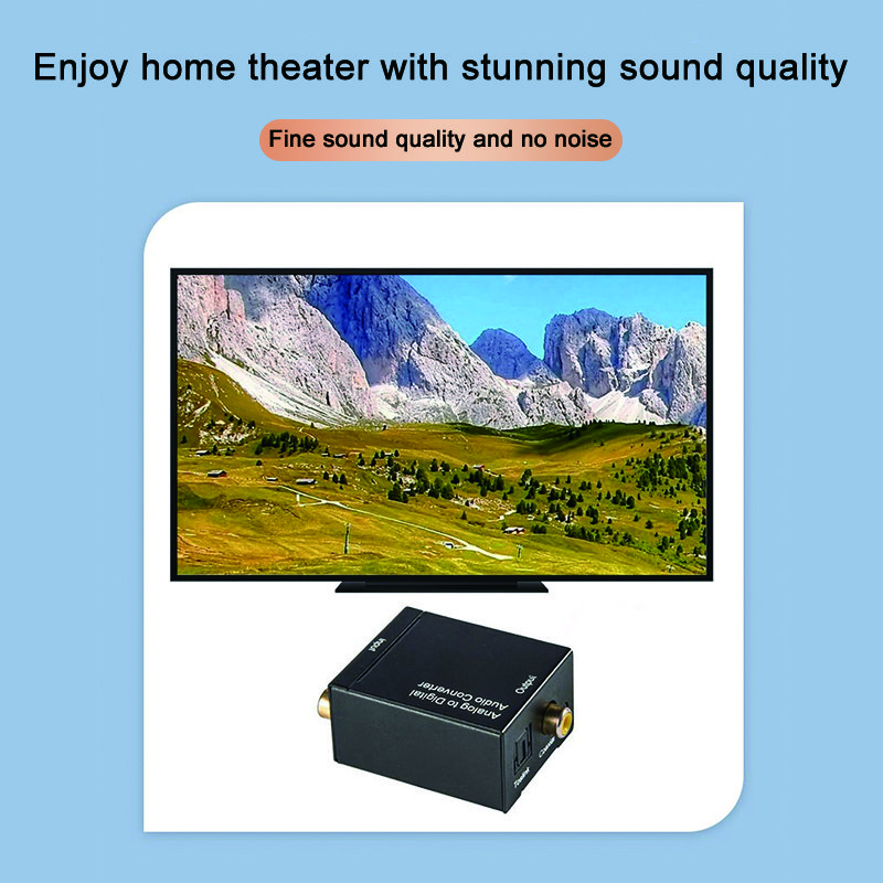 RCA Analog to Digital Optical Toslink Coaxial Audio Converter Adapter with Optical Cable 5.1 / 7.1 Decoder Audio Mp3 Decoder Car