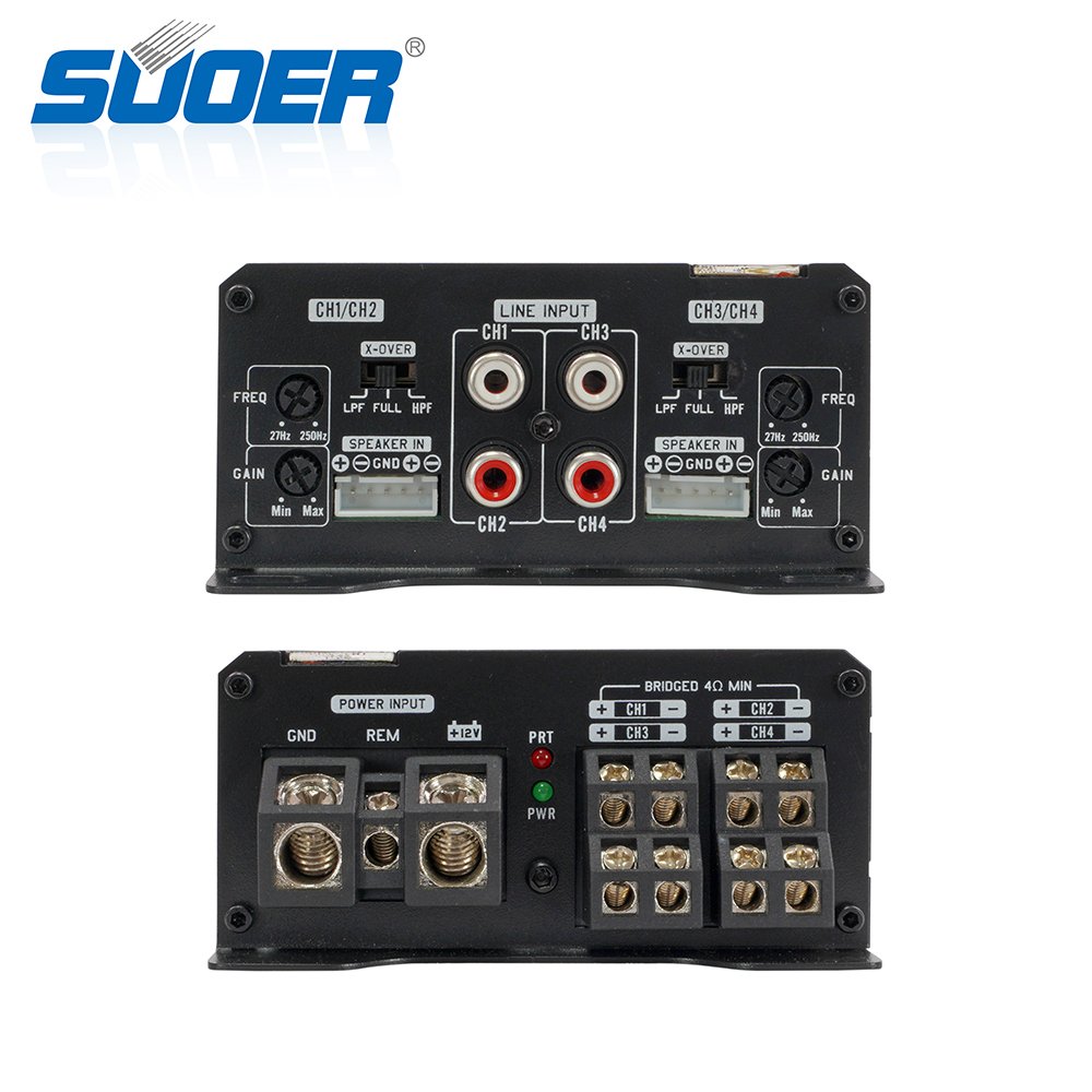 Suoer CU-100.4 Channel Car Audio Amp Board Amplifier Auto Audio Power Amplifier for Car