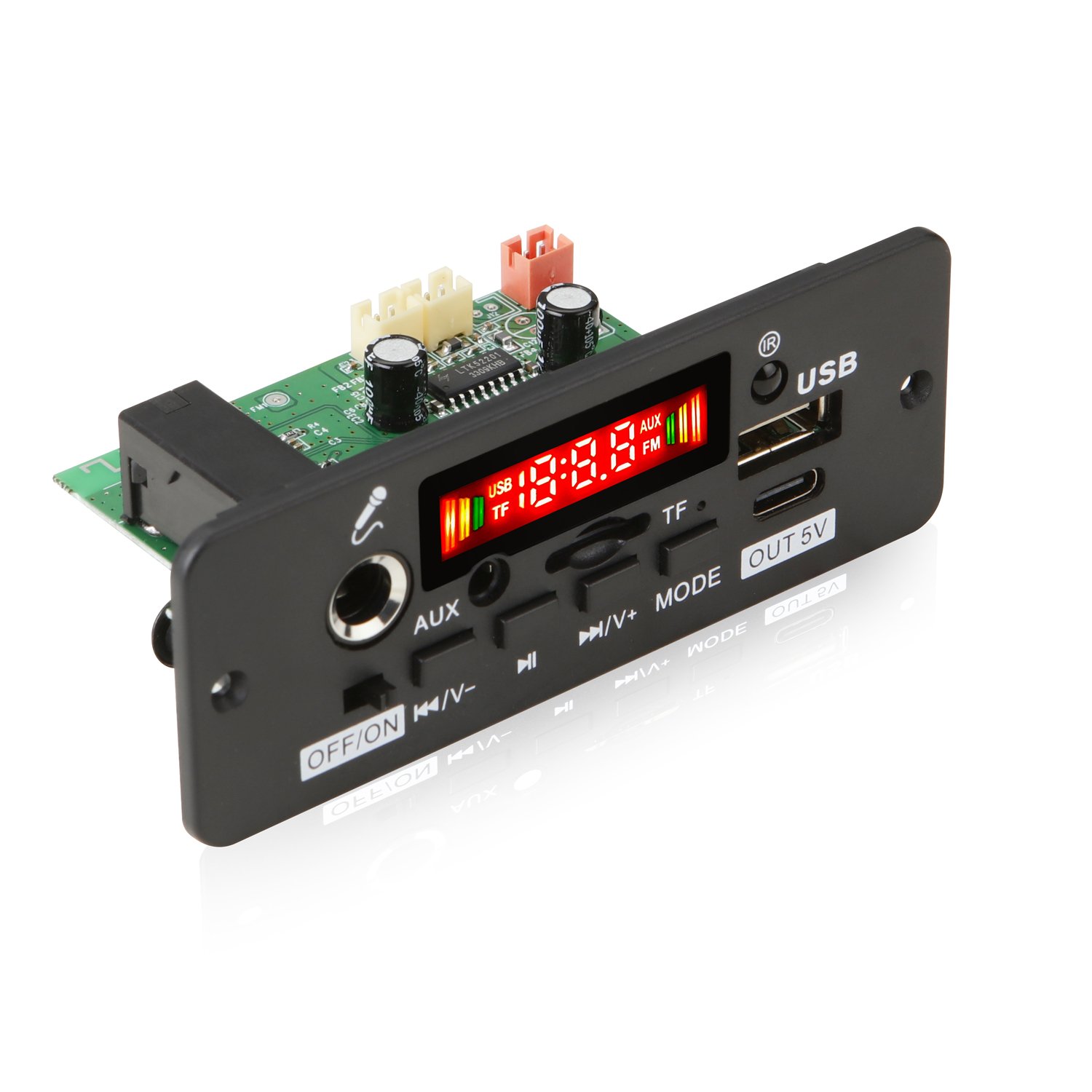 12V 50W Amplifier Bluetooth MP3 WMA APE Decoder Board 25W Handsfree Car Audio Microphone USB TF FM Radio DIY Mp3 Music Wireless