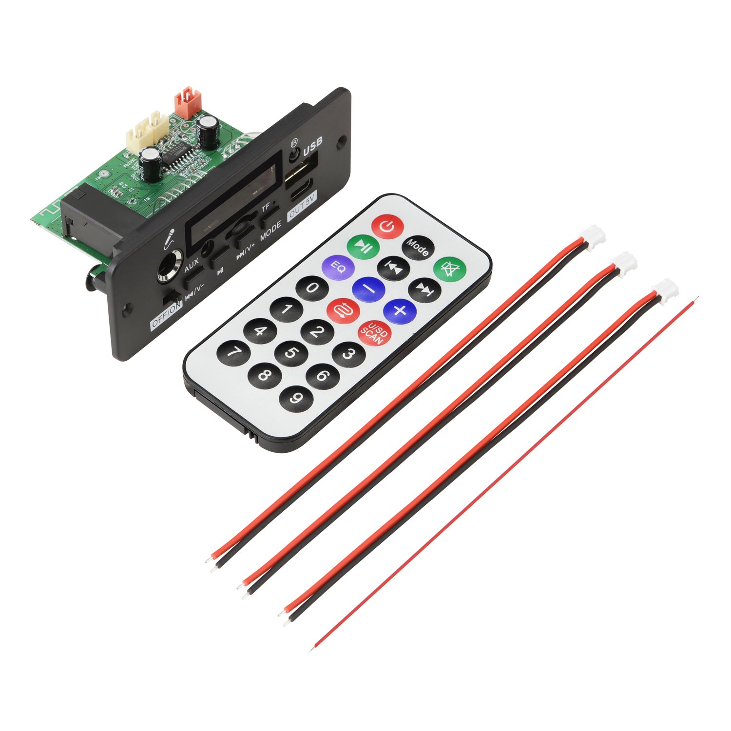 12V 50W Amplifier Bluetooth MP3 WMA APE Decoder Board 25W Handsfree Car Audio Microphone USB TF FM Radio DIY Mp3 Music Wireless