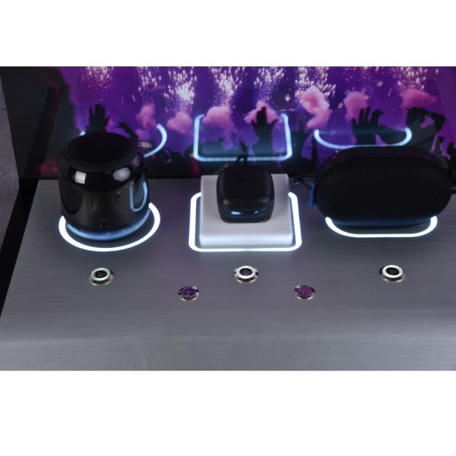 New Style Hot Sale Optical Earbuds Speaker Acrylic Display Wireless Sports Ear Buds LED Speaker Counter Display Stands