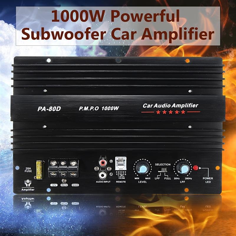 1000W Car Audio PA-80D Power Amplifier Board 10\"-12\" Subwoofer with 12V High Power Class a