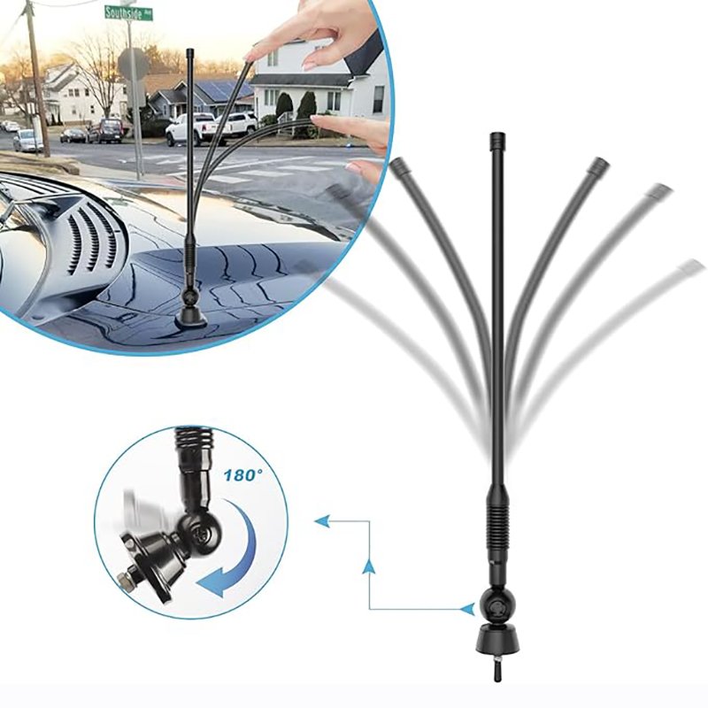 Waterproof Marine Antenna AM FM Golf Cart ATV UTV RV Car Stereo, Boat Mast Flexible radio antenna for Truck Excavator