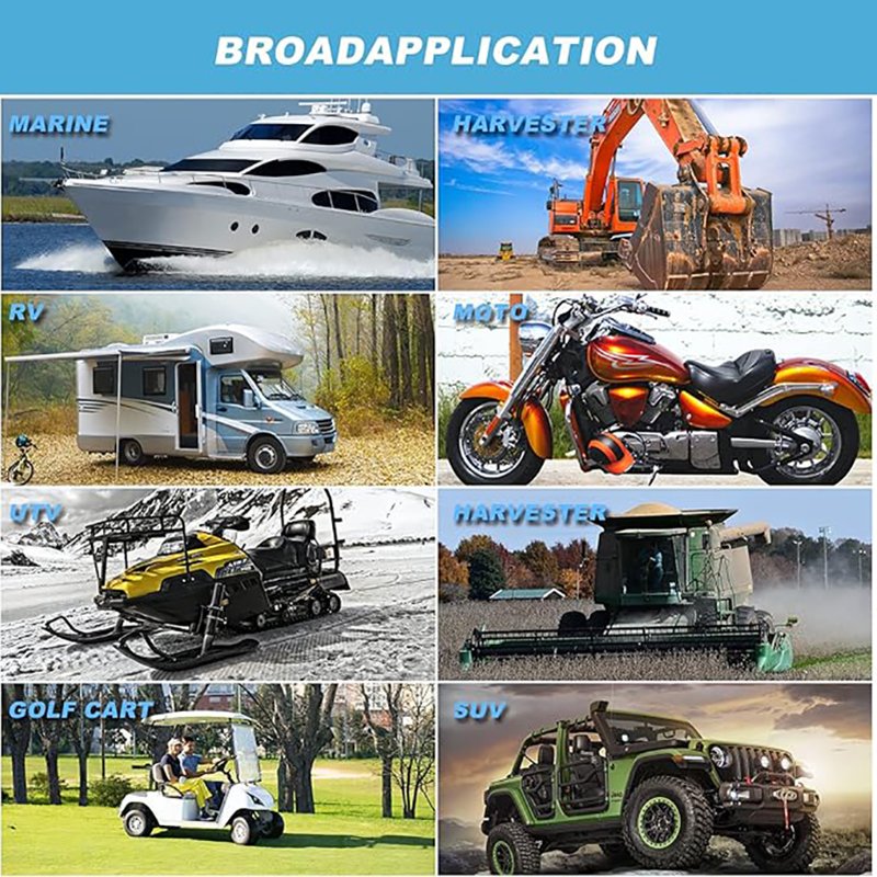 Waterproof Marine Antenna AM FM Golf Cart ATV UTV RV Car Stereo, Boat Mast Flexible radio antenna for Truck Excavator