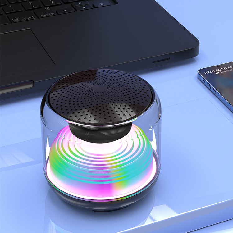 Mini Portable LED RGB Light Wireless Speaker USB Cool Flashing Outdoor Mini Portable Plastic